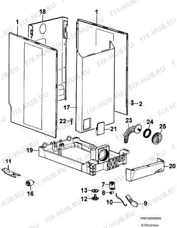 Взрыв-схема стиральной машины Aeg Electrolux L47338A - Схема узла Housing 001